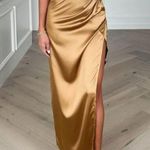 Petal and Pup Nadia One Shoulder Bronze Satin Maxi Dress 16 Photo 7