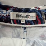 Diane Von Furstenberg  Dakota White Rose Floral Skinny Trouser Pants Size 12‎ Photo 3