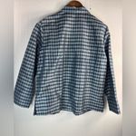 Josephine Chaus 12 Silk Plaid Blue Button Down Shirt Photo 1