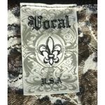 Vocal  Duster Cardigan Size XL Brown Black Boho Animal Print Lace Semi Sheer Photo 4