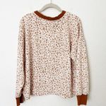 Lou & grey [] Flower Cozy Cotton Terry Sweatshirt Long Sleeve Crew Neck Sz Medium Photo 2