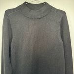 Chico's Chico’s Black Long Sleeve Sweater with Pleated Chiffon Floral Print Back Sz 1/M Photo 8