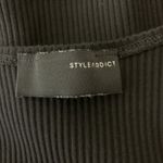 StyleAddict Black Ribbed Button Front Crop Top Y2K Baby Tee Trendy Fitted S Photo 2