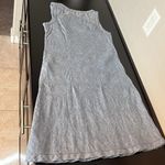 Horny Toad  Linen Sheath Dress Blue Chambray Shift Knee Length Sleeveless, sz S Photo 8