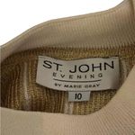 St. John Evening 90’s Black & Cream w/Gold Bead Striped Mock Pullover Sweater Sz 10 Photo 4