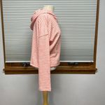 Gap LOVE by NWT Pink Orange Striped Textured Hooded Terry Long Sleeve Top Photo 2