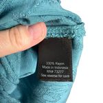 Vera Wang Simply Vera Sutton Blue Jacquard Asymmetric Hem Blouse Photo 8