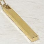 H by Halston  GOLD PLATED CHAIN WITH FOUR SIDED PILLAR PENDANT Necklace Photo 3