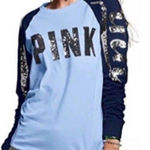 PINK - Victoria's Secret  Soft Blue Tee Photo 0