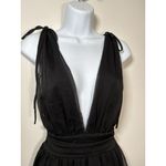 Lucy in the Sky Black Plunge V-Neck Fit and Flare Black Mini Dress SIze Medium Photo 1
