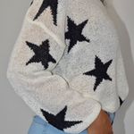 Urban Outfitters NEW Star Print V-Neck Balloon Sleeve Loose Fit Long Sleeve Knit Sweater Top Photo 2