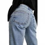 ASOS High Waist Slim Straight Leg Mom Jeans Pants Mid Blue Denim GUC Size 25 Photo 4