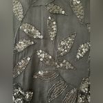 Vintage Black Bleaded 100% silk lined long sleeve cocktail dress/tunic; size M Size M Photo 1