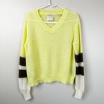 Scotch & Soda Sweater Womens M Linen Mohair Wool Colorblock Sleeves in Citrus Photo 3