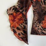 Unique Vintage Vintage Floral and Animal Print Blouse Photo 2