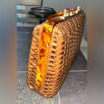 Vintage Wicker Handbag Handmade in Hong Kong Tan Photo 3