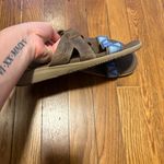 Columbia Women’s Leather Beaded Slide SlipOn Sandals Brown Blue Geometric Sz 10 Photo 5