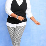 Talbots Chatham Ankle Pants Black White Gingham Check Women Size 16 Cottage Photo 0