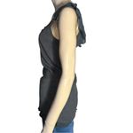 Sisley Vintage Women’s Size L Dark Gray Chiffon Ruffled Long Sweater Tank Top Size L Photo 3
