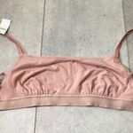 Aerie Light Pink Bralette Cotton Crisscross Side Details Square Neck NWT Large Photo 5