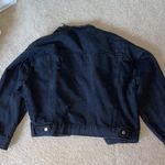 August Winds Oversized distressed black denim jacket Medium Photo 8