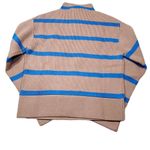 Everlane  Lace Up Smock Sweater Knit Chestnut Brown Blue Striped Size XXS Wool Photo 2