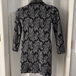 BLACK & GREY DAMASK PATTERN SWEATER JACKET SZ: M Size M Photo 2