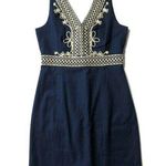 Lilly Pulitzer NWT Aveline Shift in True Navy Gold Cording Dress 4 $228 Photo 0