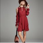 IRO NWT Hanie ruffle cold shoulder wine dress Photo 6