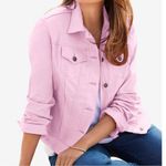 Woman Within Peachy Punk Jean Jacket Size 14W Photo 0