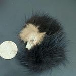 Vintage Porcelain Face Victorian Lady with Real Rabbit Fur Hat Scarf Brooch 11g Photo 3