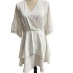 Elegant White Asymmetrical Dress Size Xs Photo 0