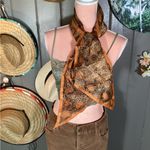 Vintage Orange & Brown Snakeprint Scarf Photo 2