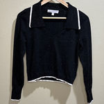 Adyson Parker Black Speckled Knit Sweater Top | size small Photo 0