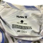 Hurley  Swim Shirt Marble Swirl Print Long Sleeve Ruched Drawstring Side Womens L Photo 10