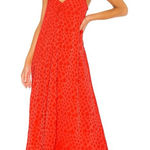 L'Academie  Vibrant Orange Maxi Dress Photo 0