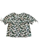 J.Crew Palm Trees Tropical Printed Cotton Button Down Puff Sleeve Top Size Medium Photo 4