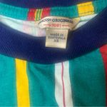 Guess T-shirt Crop Top Short Sleeve Tee Colorful Green Striped Size XS Photo 7