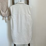 H&M Warm Beige White Sleeveless Shirt Jacket Long / Size Small Photo 3