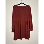 Loft Women's M Rust Sparkle Long Sleeve Babydoll Dress Christmas Holidays Cheer Photo 1