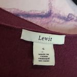 LEWIT PARTIAL BUTTON FRONT V NECK RIBBED CARDIGAN SWEATER MERINO WOOL SILK SMALL Red Photo 9