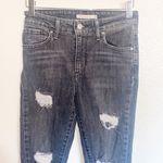 Levi's 721 High Rise Black Gray Majorly Distressed Skinny Jeans Photo 1