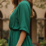 Elegant Green and white rhinestone stretchy wide wrist bracelet . New Photo 0