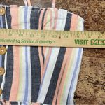 Free People Boho Lilah Smocked Striped Square Neck Button Top Maxi Dress Large Photo 8