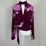 Free People ‘Say You Love Me’ Open Back Keyhole Blouse in Burgundy Size Small Photo 4