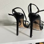 Schutz Vikki Ankle Wrap Sandals Black Gold Plate Toe Bed NWOT Size 7 $128 Photo 9