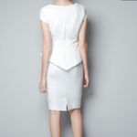 ZARA  Cap Sleeve Square Neck Above Knee Bodycon Sheath Dress White Women's XS Photo 1