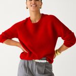 J.Crew Vibrant Red Crew Neck Sweater XXS CASHMERE Winter Luxury Cherry Holiday Photo 0