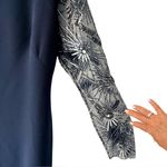 Theia Midnight Blue Mermaid Gown Lace Jeweled Sleeves New Years Party Formal NWT Size 8 Photo 3