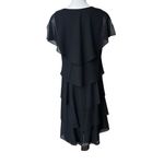 Patra by Joanna Chen Vintage Black Ruffled Gold Beaded Tiered Flapper Dress Size 14 Photo 1